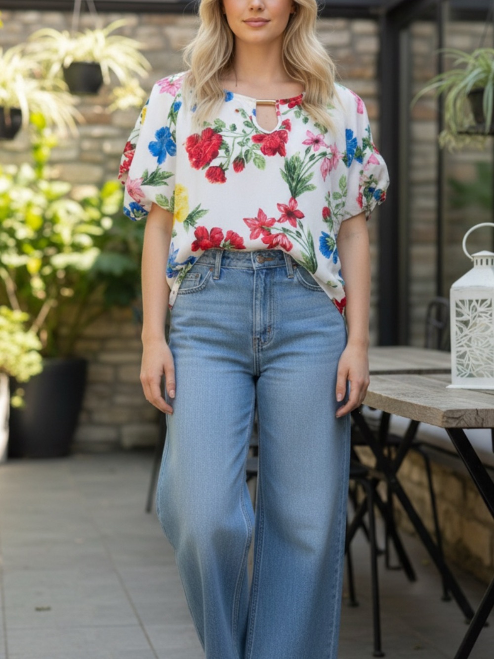Summer Calvin Klein Wide-Leg Jeans in Light Blue Wash